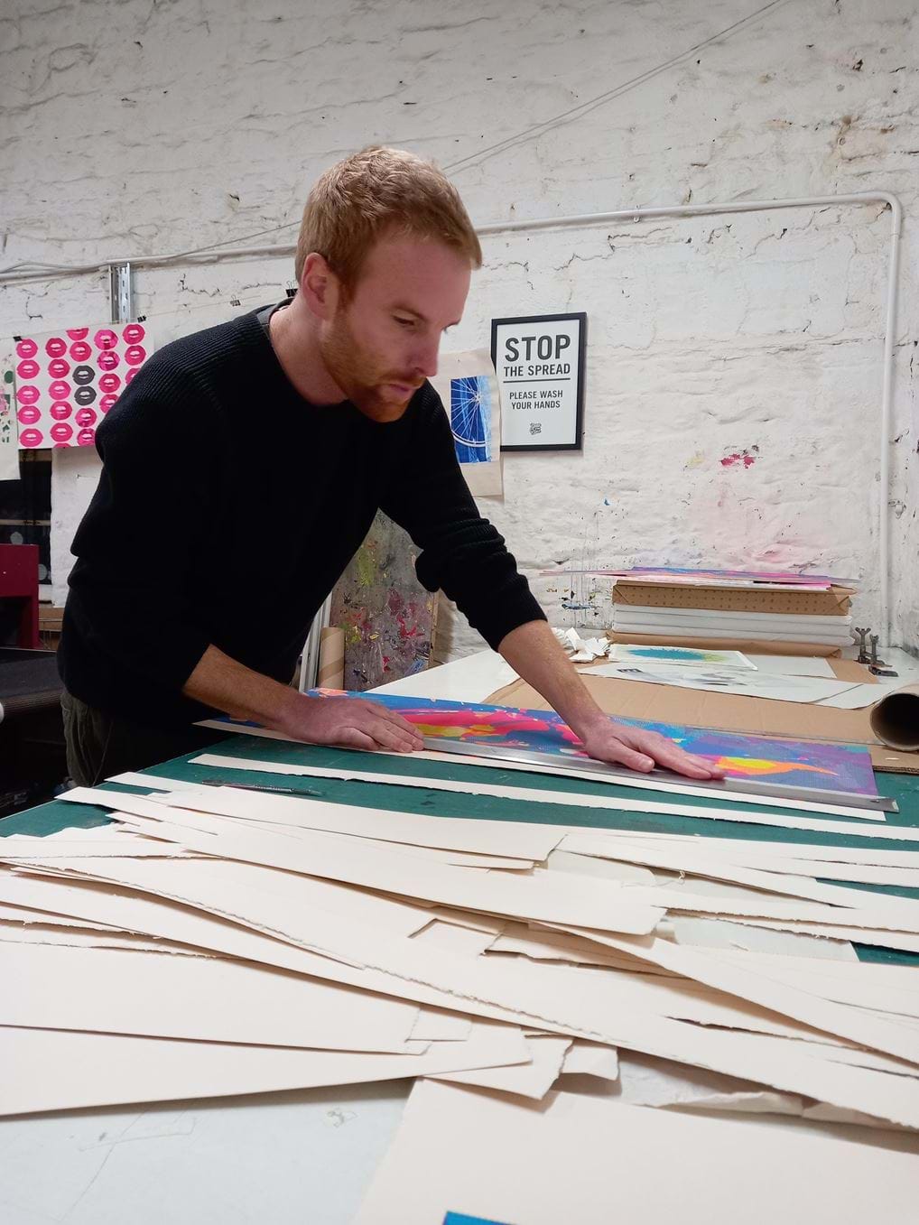 <p>In the studio.</p>