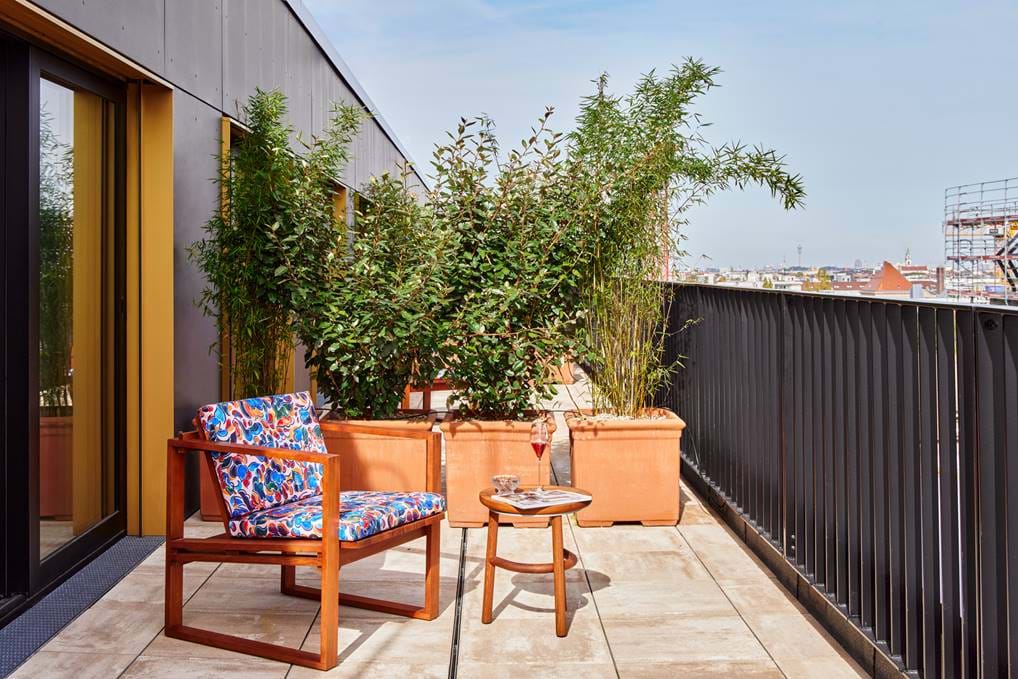 <p>Dach: Durchgehende Suite mit einem Bett und Dachterrasse</p>