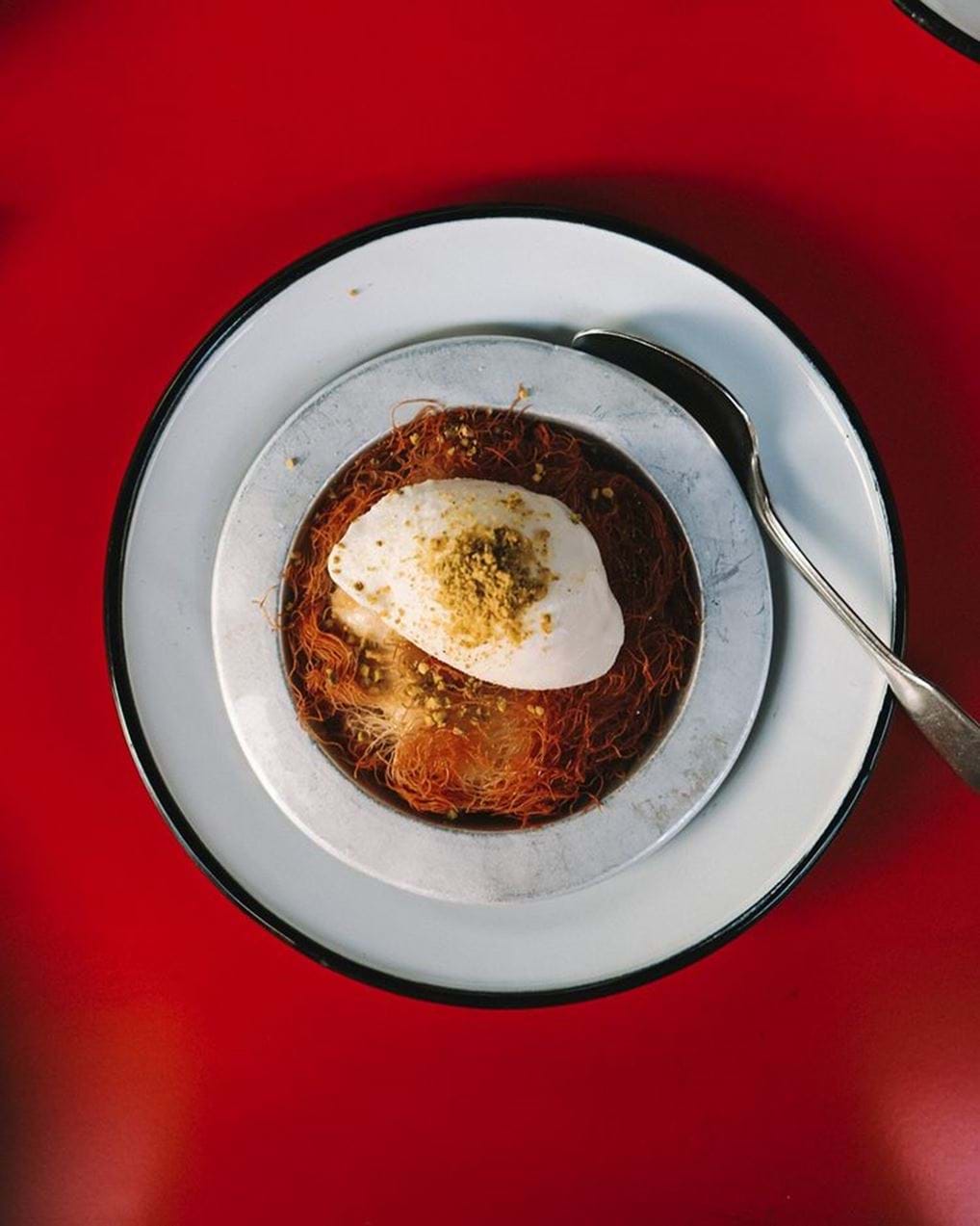 <p><a href="https://www.instagram.com/p/Cwc1tNKqmgh/?img_index=1" rel="noopener noreferrer" target="_blank">@neni.zurich</a> Knafeh &amp; Ilan&rsquo;s Joghurt Panna Cotta by @0815zurich.</p>