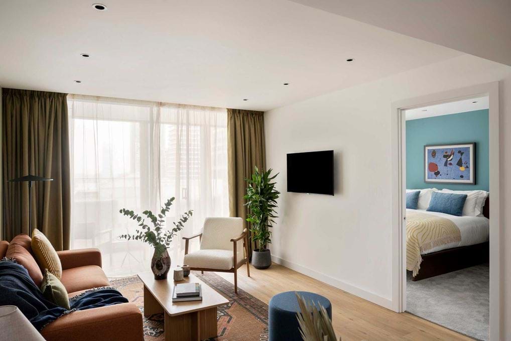 <p>One-bedroom apartment at Cove - Landmark Pinnacle, Canary Wharf. Credit: Penguin&rsquo;s Egg.</p>