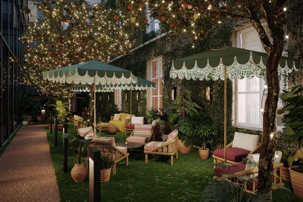 <p>Atrium terrace.</p>